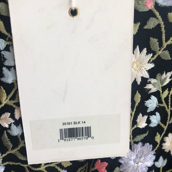 Mac Duggal  Floral Tulle Puff-Sleeve Maxi Gown Size 14 NWT - Picture 5 of 10